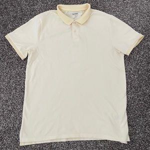 OLD NAVY MEN’S LIGHT YELLOW STRIPED POLO IN SIZE LARGE